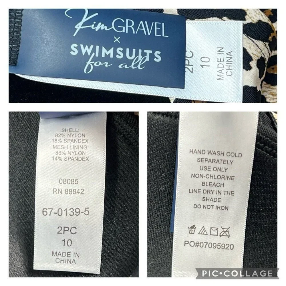 Kim Gravel Tankini Set Cheetah Braid Back Bike Shorts Modest Swimsuits For All